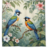 Rideaux De Douche Oiseaux tropicaux dans la jungle (Devant)