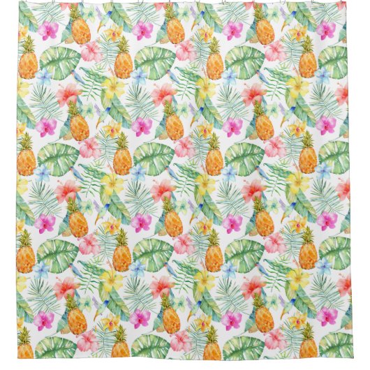 Rideaux De Douche Oiseaux tropicaux Floral (Devant)