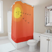 Rideaux De Douche Oiseaux volant vers le soleil (En situation)