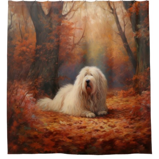 Rideaux De Douche Old English Sheepdog en automne Leaves Fall Inspir (Devant)