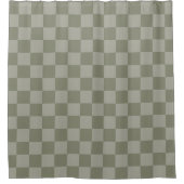 Rideaux De Douche Olive Green and Gray Checkered Pattern Design (Devant)