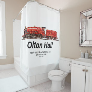 Rideaux De Douche Olton Hall Train à vapeur Vintage Anglais Locomoti