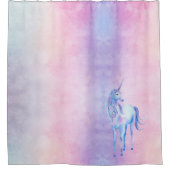 Rideaux De Douche Ombre bleu violet Unicorn (Devant)
