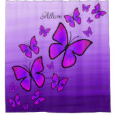 Rideaux De Douche Ombre de papillons violets peints sur mesure (Devant)