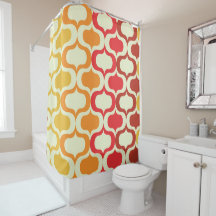 Ombre Retro Ogee en Orange, Tangerine et Rouge