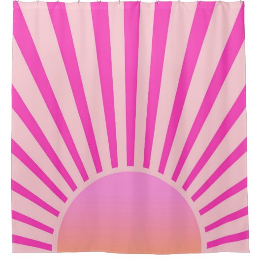Rideaux De Douche Ombre rose chaud rétro Sun Burset Sunrise Sunrise (Devant)