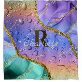 Rideaux De Douche Ombre violet, bleu d'Aqua et vert émeraude (Devant)