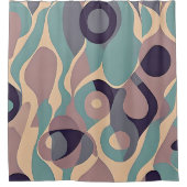 Rideaux De Douche Ondes abstraites mauve et bleue (Devant)