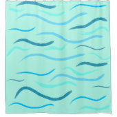 Rideaux De Douche Ondes bleu océan (Devant)