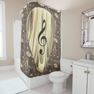 Rideaux De Douche Onglet de guitare de notes musicales personnalisée