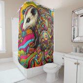 Rideaux De Douche Opossum psychédélique (En situation)