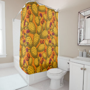 Rideaux De Douche Opuntie de floraison en jaune