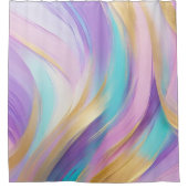 Rideaux De Douche Or Abstrait rose Lilac Turquoise (Devant)