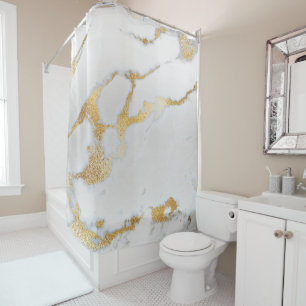 Rideaux De Douche Or blanc en métal de GraySilver d'abrégé sur de