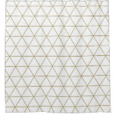 Rideaux De Douche Or Blanc Triangles Géométriques Boho Glamour Minim (Devant)