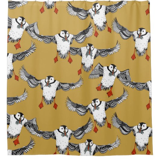 Rideaux De Douche Or des Puffins de l'Atlantique (Devant)