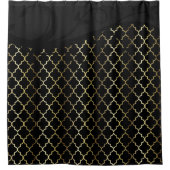 Rideaux De Douche Or et motif noir de Quatrefoil (Devant)