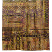 Rideaux De Douche Or ethnique tribal et brun de motif de Boho (Devant)