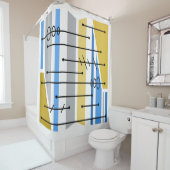 Rideaux De Douche Or géométrique Abstrait atomique (En situation)