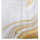 Rideaux De Douche Or liquide de luxe et marbre fluide blanc (Devant)