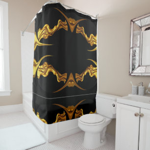 Rideaux De Douche Or Liquide Total Noir Monochrome Christi Hydratati