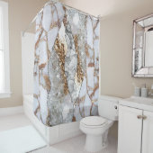 Rideaux De Douche Or Luxe Elegant Liquid Texture (En situation)