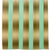 Rideaux De Douche Or moderne et bandes vertes (Devant)