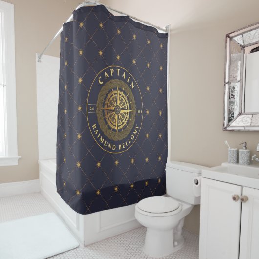 Rideaux De Douche Or Nautique (En situation)