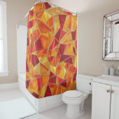 Rideaux De Douche Orange and gold Stained Glass Mosaic Pattern (En situation)