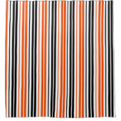 Rideaux De Douche Orange Black White Stripes Pattern Design  (Devant)
