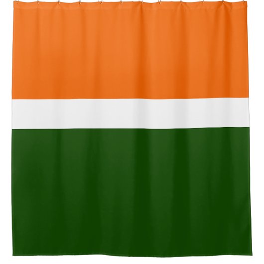 Rideaux De Douche Orange Blanc Vert Plat Couleur Bloc Design (Devant)