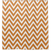 Rideaux De Douche Orange brûlée et Chevron blanc (Devant)