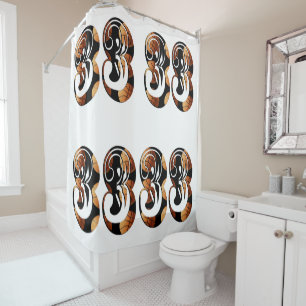 Rideaux De Douche Orange Dimensionnel Basket-ball Noir Numéro 33,