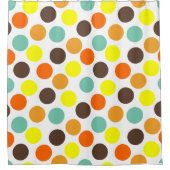 Rideaux De Douche Orange, Jaune, Brown, Points Bleus (Devant)