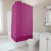 Rideaux De Douche Orange On Purple Pois Design Motif (En situation)