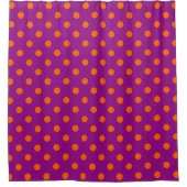 Rideaux De Douche Orange On Purple Pois Design Motif (Devant)