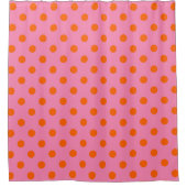 Rideaux De Douche Orange On Rose Pois Design Motif (Devant)