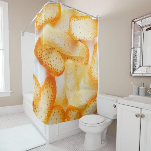 Rideaux De Douche Orange peaux (En situation)