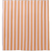 Rideaux De Douche Orange Pink Pastel Stripes Pattern Modern (Devant)