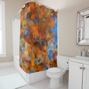 Rideaux De Douche Orange rouillé Conception abstraite moderne