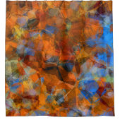 Rideaux De Douche Orange rouillé Conception abstraite moderne (Devant)