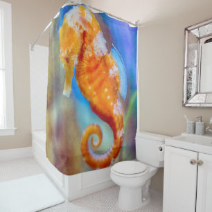 Rideaux De Douche Orange Seahorse délice