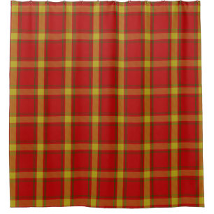 Rideaux De Douche Orange Tartan Plaid Scottish Kilt