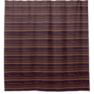 Rideaux De Douche Orange violet Tan noir Motif sud-ouest