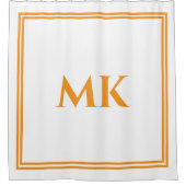 Rideaux De Douche Orange Yellow White Monogrammes Nom Décor élégant (Devant)