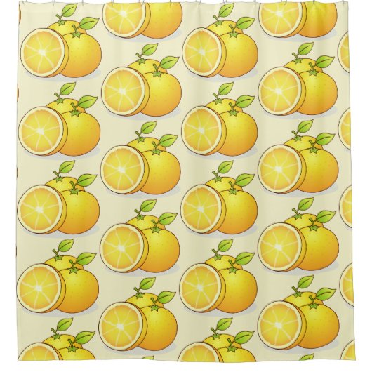 Rideaux De Douche Oranges, fruits mignons (Devant)