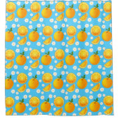Rideaux De Douche Oranges mignonnes et fleurs blanches (Devant)