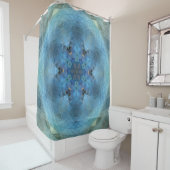 Rideaux De Douche Orbe Florale Vert Bleu (En situation)