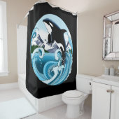 Rideaux De Douche Orca Killer Whale Blue Ocean (En situation)