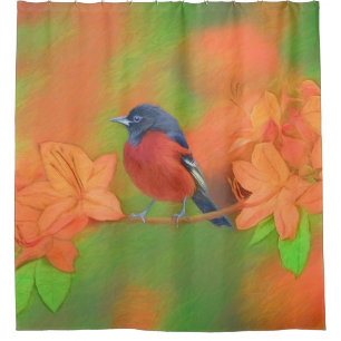 Rideaux De Douche Orchard Oriole Songbird Peinture Oiseau original